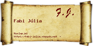 Fabi Júlia névjegykártya